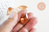 Pendentif goutte cristal facetté orange clair 22mm,pendentif cristal, x1 (G6363)