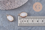 Pendentif goutte cristal verre laiton doré facetté 15.5mm, x1 (G10929)