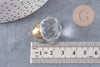 Pendentif goutte doré cristal transparent facettes,pendentif cristal, pendentif doré,création bijoux,30mm, x1 G4651