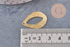 Pendentif goutte évidée laiton brut brossé 25.5mm, x2 (G10931)