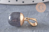 Pendentif goutte goldstone bleu foncé doré,pierre synthétique,17-19mm, x1 G4379