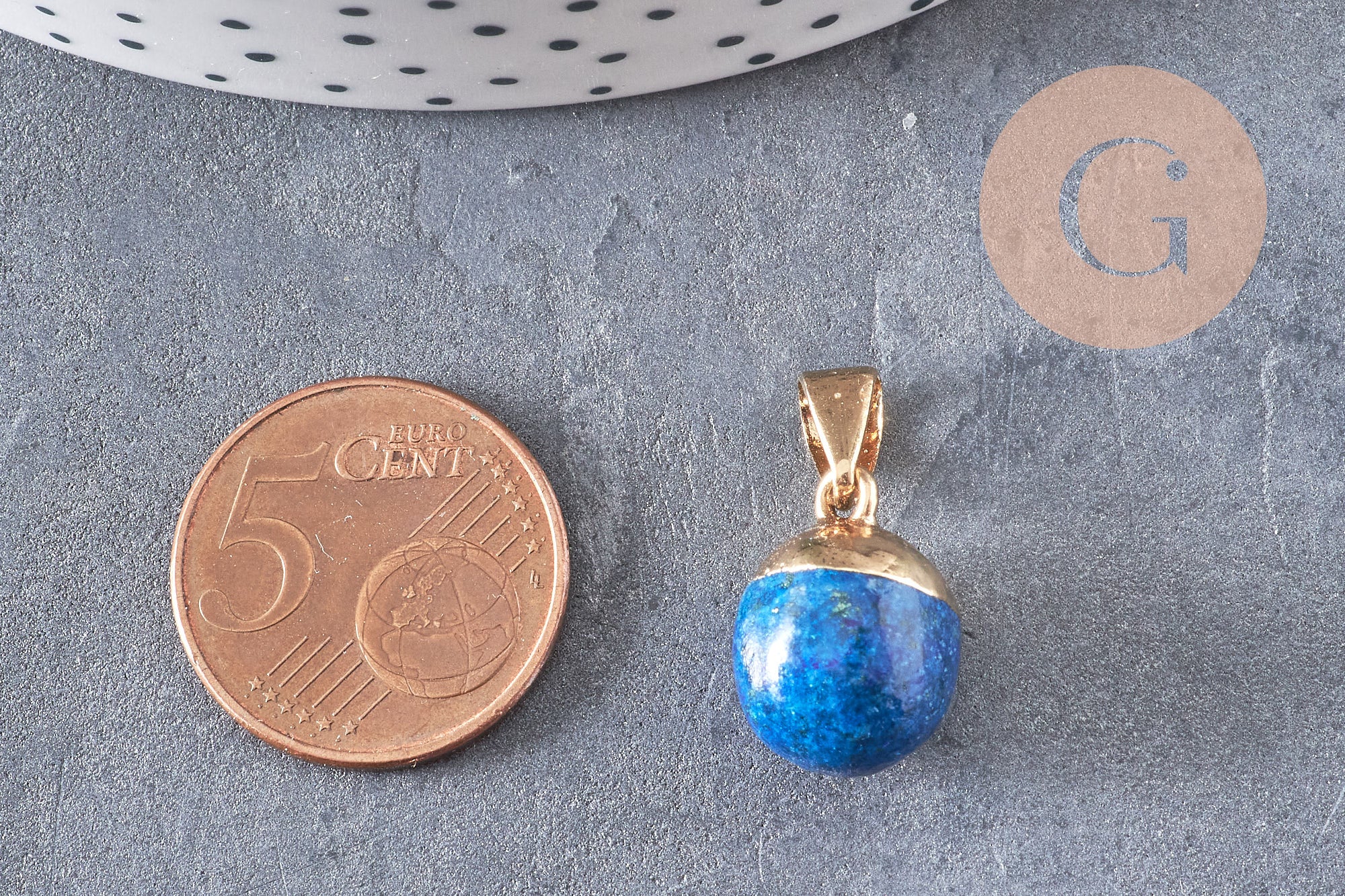 Pendentif goutte jade bleu foncé doré, fournitures créatives, pendentif pierre,jade naturel, jade bleu teinté,17-19mm, x1 G3716