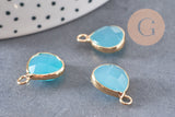 Pendentif goutte jade bleu, pendentif bijoux, pendentif jade,pendentif pierre,jade naturel, pendentif jade,18mm, x1 G0347