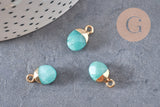 Pendentif goutte jade bleu,pendentif pierre,bijou pierre, jade bleu naturel,pendentif jade,14mm, x2 G0359
