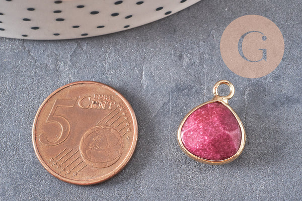 Pendentif goutte jade bordeau,pendentif bijoux, pendentif jade,pendentif pierre,jade naturel, pendentif jade, 18mm, x1 G3378