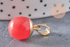 Pendentif goutte jade rouge doré, fournitures créatives, pendentif pierre,jade naturel, jade rouge teinté,17-19mm, x1 G3344