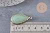 Pendentif goutte jade vert doré, pendentif jade, pendentif pierre,jade naturel, jade vert,jade vert naturel,33mm, x1 G0581