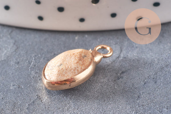 Pendentif goutte jaspe paysage facettes,pendentif pierre,bijou pierre,pendentif pierre, jaspe naturel,17mm, x1 G5236