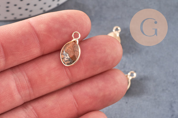 Pendentif goutte jaspe paysage facettes,pendentif pierre,bijou pierre,pendentif pierre, jaspe naturel,17mm, x1 G5236