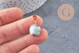 Pendentif goutte jaspe sésame doré, fournitures créatives, pendentif pierre,jaspe sésame naturel,17-19mm, x1 G3904