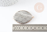 Pendentif goutte jaspe zèbre naturel 55mm, x1 (G1448)