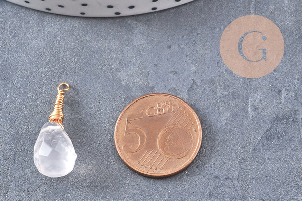 Pendentif goutte labradorite amazonite améthyste lapis naturel 16mm, x1 (G4439)