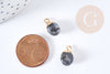 Pendentif goutte labradorite noire naturelle fer doré 14-15mm, x1 (G8697)