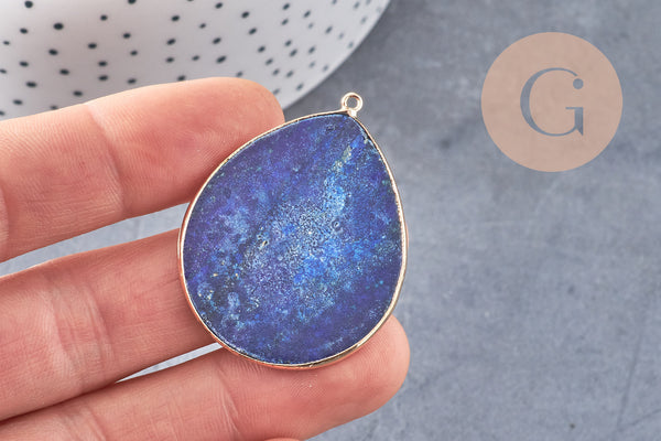 Pendentif goutte lapis Lazuli naturelle 41mm, x1 (G2766)