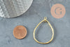 Pendentif goutte martelé laiton brut, breloque laiton brut,création bijoux,pendentif laiton brut,41.5mm, X2 (G3658)