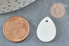 Pendentif goutte nacre blanche naturelle 20mm, x10 (G5134)