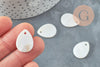 Pendentif goutte nacre blanche naturelle 20mm, x10 (G5134)