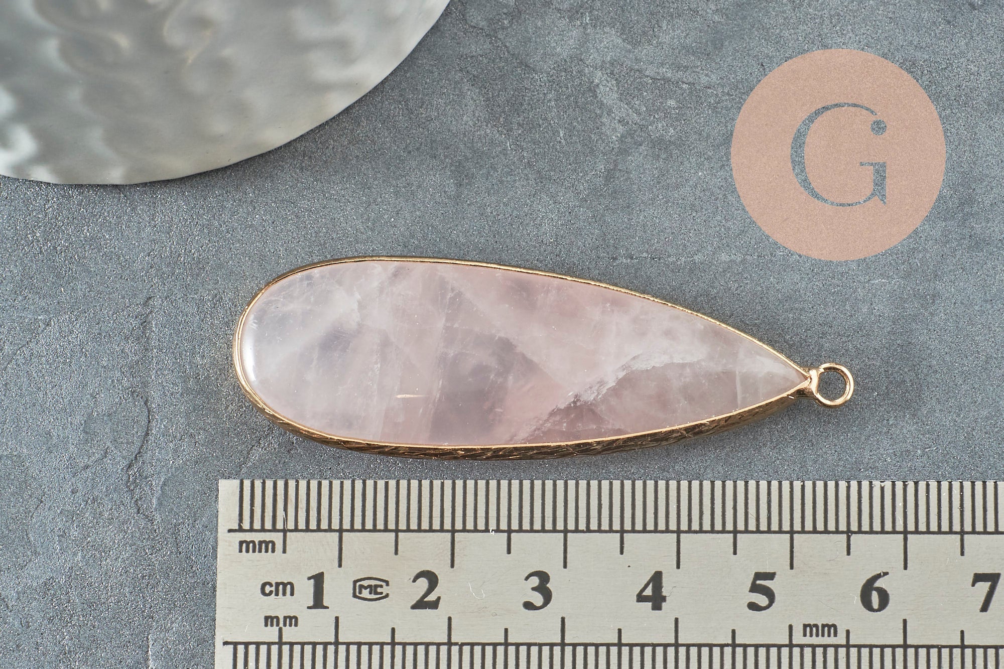 Pendentif goutte pierre howlite jaspe labradorite agate 58mm, x1 (G4032)