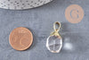 Pendentif goutte quartz cristal facetté doré, bijou pierre,pendentif cristal de roche naturel, pendentif pierre,bijoux pierre,19-21mm, x1, G5154