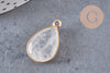 Pendentif goutte quartz, pendentif bijoux, pendentif quartz,pendentif pierre,quartz naturel, cristal de roche,23mm, x1 G0844