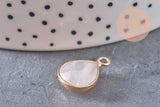 Pendentif goutte quartz rose, pendentif bijoux, pendentif quartz,pendentif pierre,quartz naturel,quartz rose,23mm, x1 G1773