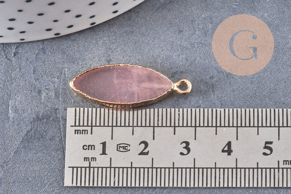 Pendentif goutte quartz rose,pendentif bijoux,pendentif pierre,quartz rose naturel,pendentif quartz rose,28.5-30mm, x1 G5225