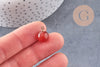 Pendentif goutte rond cornaline, support doré, création bijoux pierre naturelle, pendentif pierre naturelle, 14mm, x1, G4567