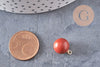 Pendentif goutte rond jaspe rouge naturel, support doré, création bijoux pierre naturelle, pendentif pierre naturelle, 14mm, x1, G4485