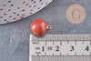 Pendentif goutte rond jaspe rouge naturel, support doré, création bijoux pierre naturelle, pendentif pierre naturelle, 14mm, x1, G4485