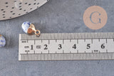 Pendentif goutte sodalite naturelle fer doré 14mm, x2 (G0420)