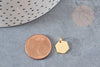 Pendentif hexagone acier doré inoxydable 11.5mm, x1 (G6118)