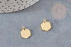 Pendentif hexagone acier doré inoxydable 11.5mm, x1 (G6118)