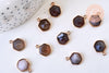 Pendentif hexagone agate naturelle 15mm,pendentif pierre,pendentif collier,pierre naturelle,pendentif agate botswana, x1 G5630