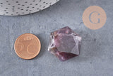 Pendentif hexagone améthyste violette, pendentif pierre, améthyste naturelle, 29mm x1 (G0587)
