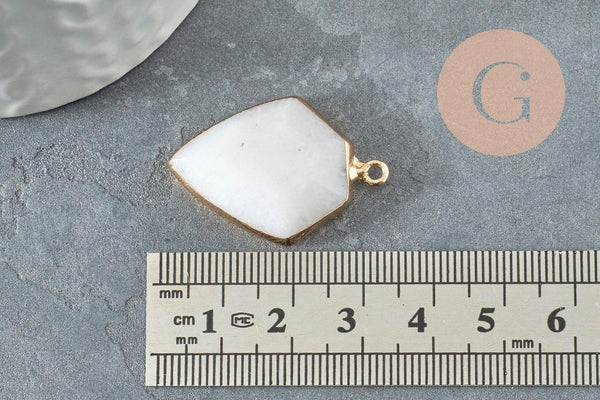 Pendentif hexagone jade blanc,Pendentif bijoux,pierre jade blanc,pierre naturelle,pendentif jade, jade naturel,30mm, x1 G1619