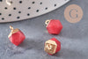 Pendentif hexagone jade naturel rouge 11mm,pendentif pierre,jade naturel,pendentif jade géométrique, x1-G0553