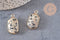 Pendentif hexagone jaspe dalmatien naturel 25mm, x1 (G1866)