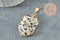 Pendentif hexagone jaspe dalmatien naturel 30mm, x1 (G1472)