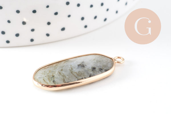 Pendentif hexagone labradorite naturelle 37mm,Pendentif pierre,pendentif collier,pendentif labradorite, labradori Naturelle, x1-G1423