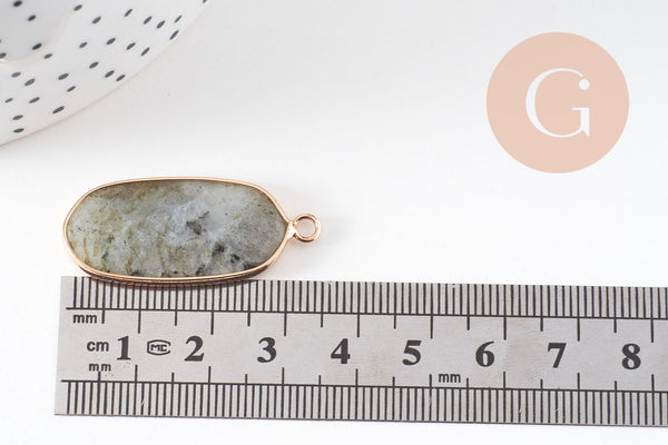 Pendentif hexagone labradorite naturelle 37mm,Pendentif pierre,pendentif collier,pendentif labradorite, labradori Naturelle, x1-G1423