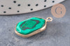 Pendentif hexagone malachite, pendentif bijoux,pendentif pierre,bijou pierre, malachite de synthèse,pendentif hexagone,24mm G5201