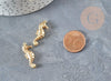 Pendentif hippocampe acier 304 inoxydable doré 26.5mm, x2 (G2893)