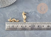 Pendentif hippocampe acier 304 inoxydable doré 26.5mm, x2 (G2893)