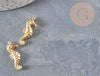 Pendentif hippocampe acier 304 inoxydable doré 26.5mm, x2 (G2893)