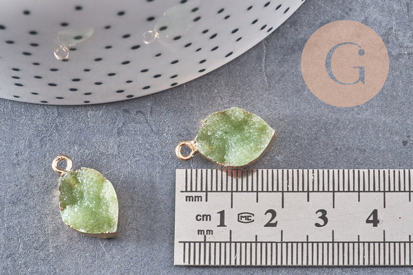 Pendentif imitation pierre résine druzzy, pendentif pour création bijoux pierre,20-21mm, x1 (G4154)