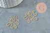 Pendentif laiton doré fleur, breloques laiton brut sans nickel pour creation pendentif bijoux géométrique,25x27mm, X2 (G3270)