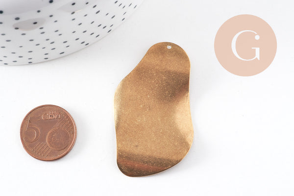 Pendentif laiton doré , fournitures pour bijoux, breloques laiton brut ,sans nickel, géométrique,58mm, x1 (G1628)