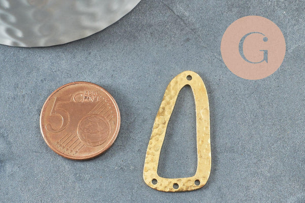 Pendentif laiton doré ovale texturé, breloques laiton brut ,pendentif bijoux,sans nickel, géométrique,33mm, x2 (G3234)