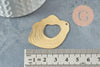 Pendentif laiton doré ovale vague striée 41mm, x2 (G4682)