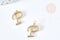 Pendentif lettre P initiale laiton doré zircon blanc 16mm, pendentif initiale prénom x1 G8441